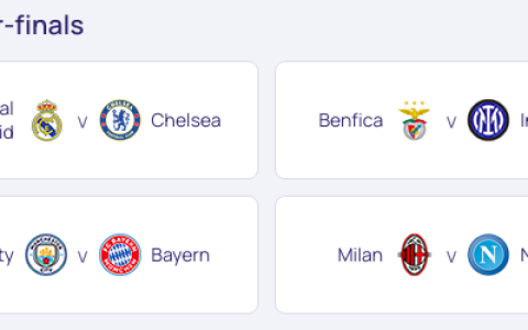 欧冠8强抽签：曼城大战拜仁 AC米兰那不勒斯内战